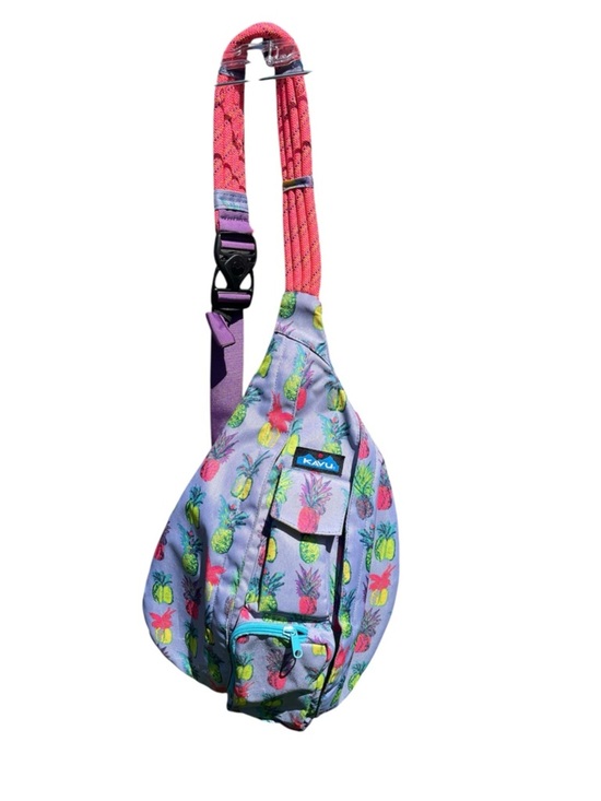 Kavu Handbags - Kavu Lavender Pineapple Rope Sling with Pink Strap, OS
